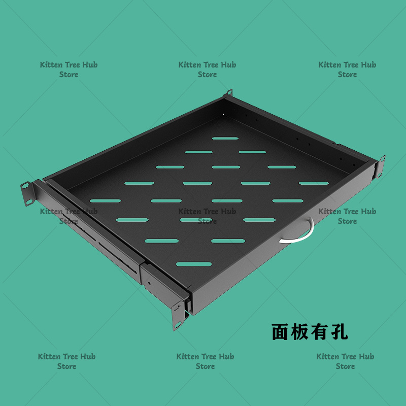Server Rack Shelf - Rak Keyboard 1U untuk Kabinet Jaringan,