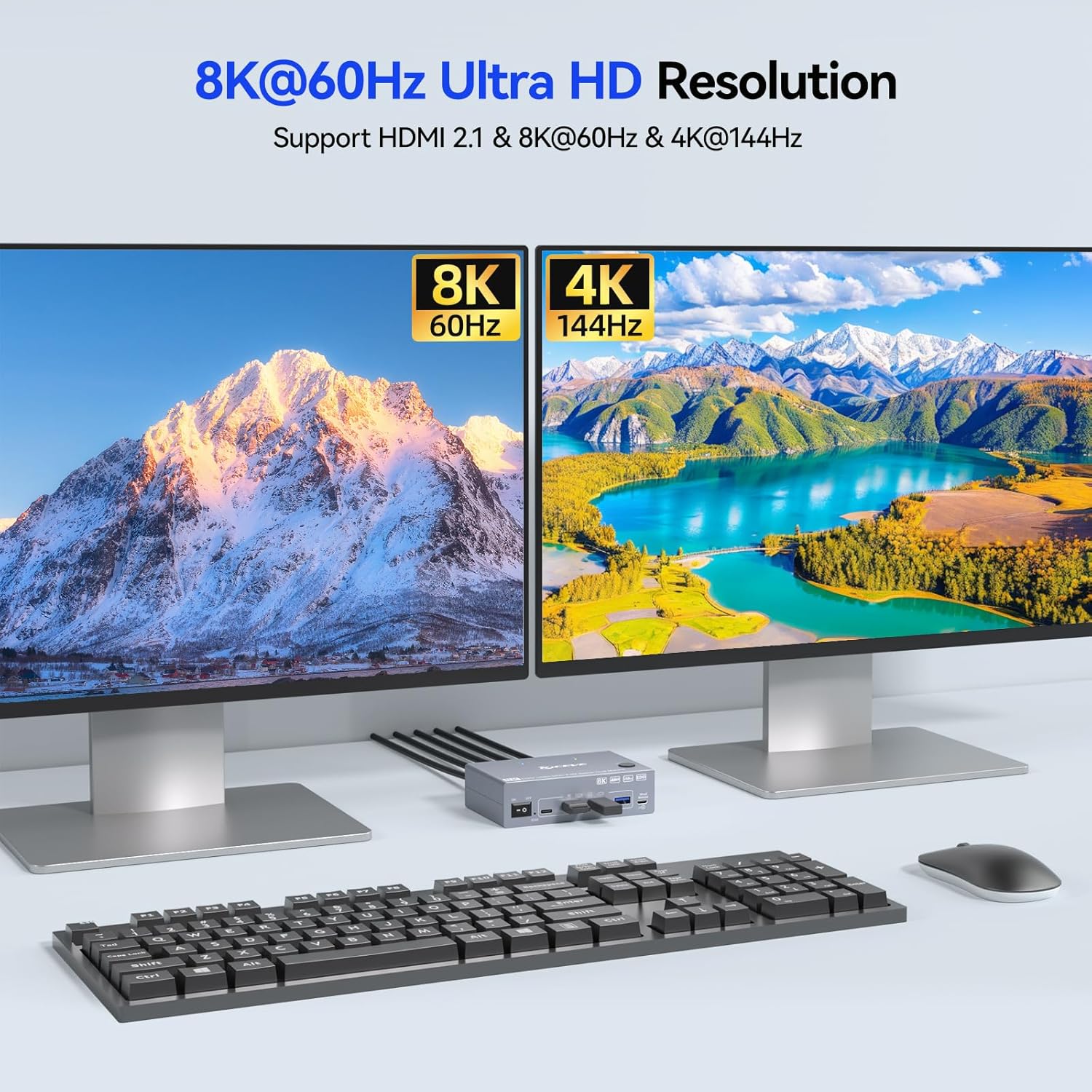 Switch KVM 8K 2 Monitor 2 Komp - Kvm Switch Dual Monitor ulasan dan harga