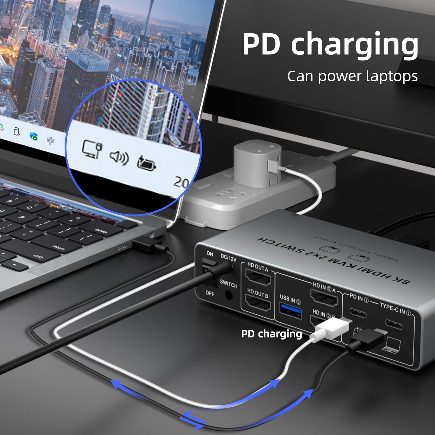 Switch KVM USB C HDMI DP 2 Mon - Kvm Switch Dual Monitor ulasan dan harga