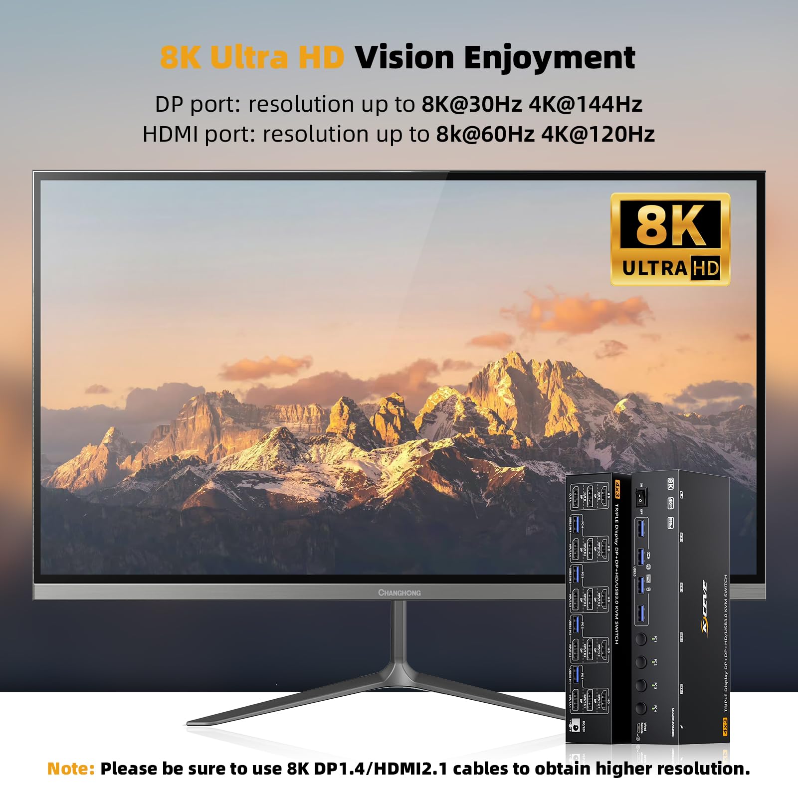 8K @ 60Hz KVM Switch 4/3/2 Kom - Kvm Switch Dual Monitor ulasan dan harga