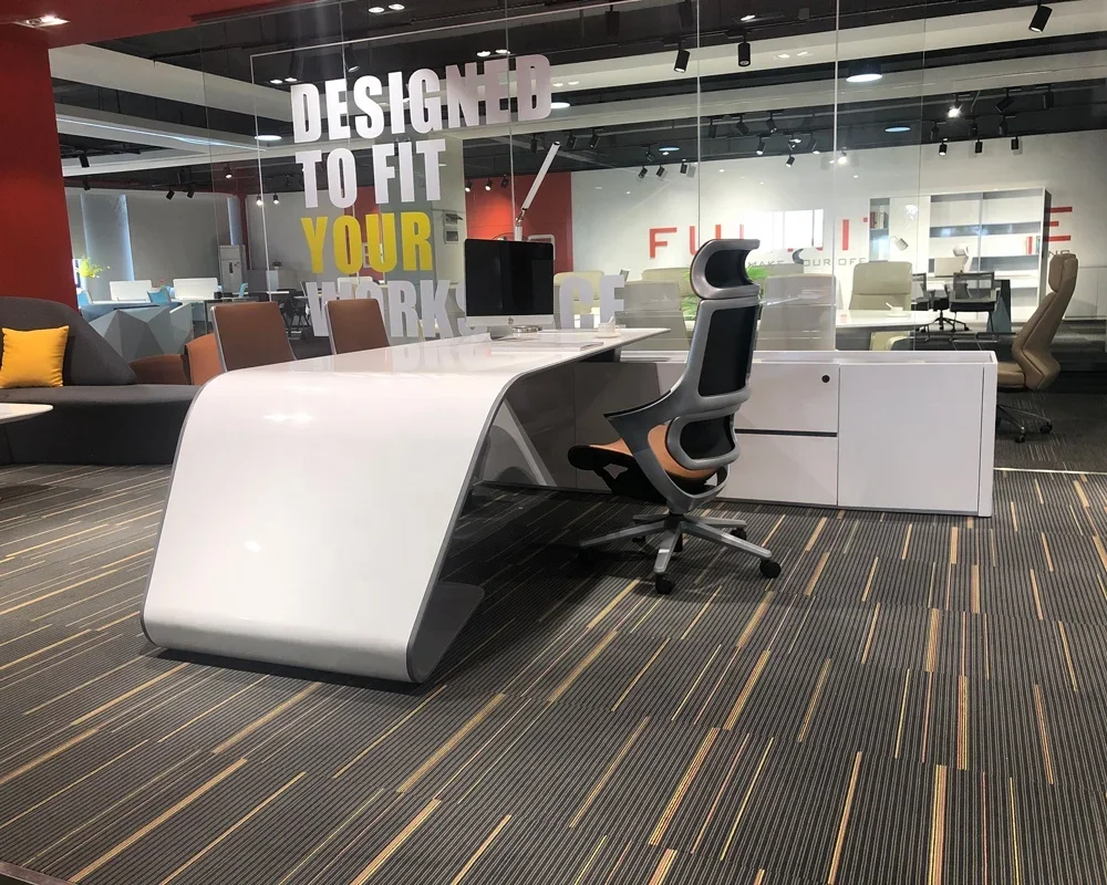 Meja Kerja Eksekutif Modern Pu - Office Tech Management ulasan dan harga
