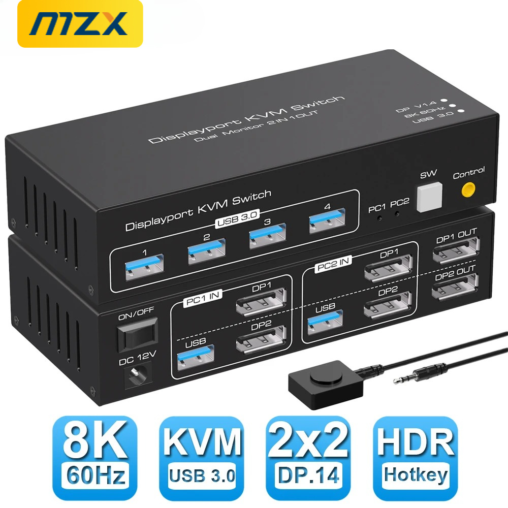 MZX KVM Switch 2 Monitor Ganda - Kvm Switch Dual Monitor ulasan dan harga