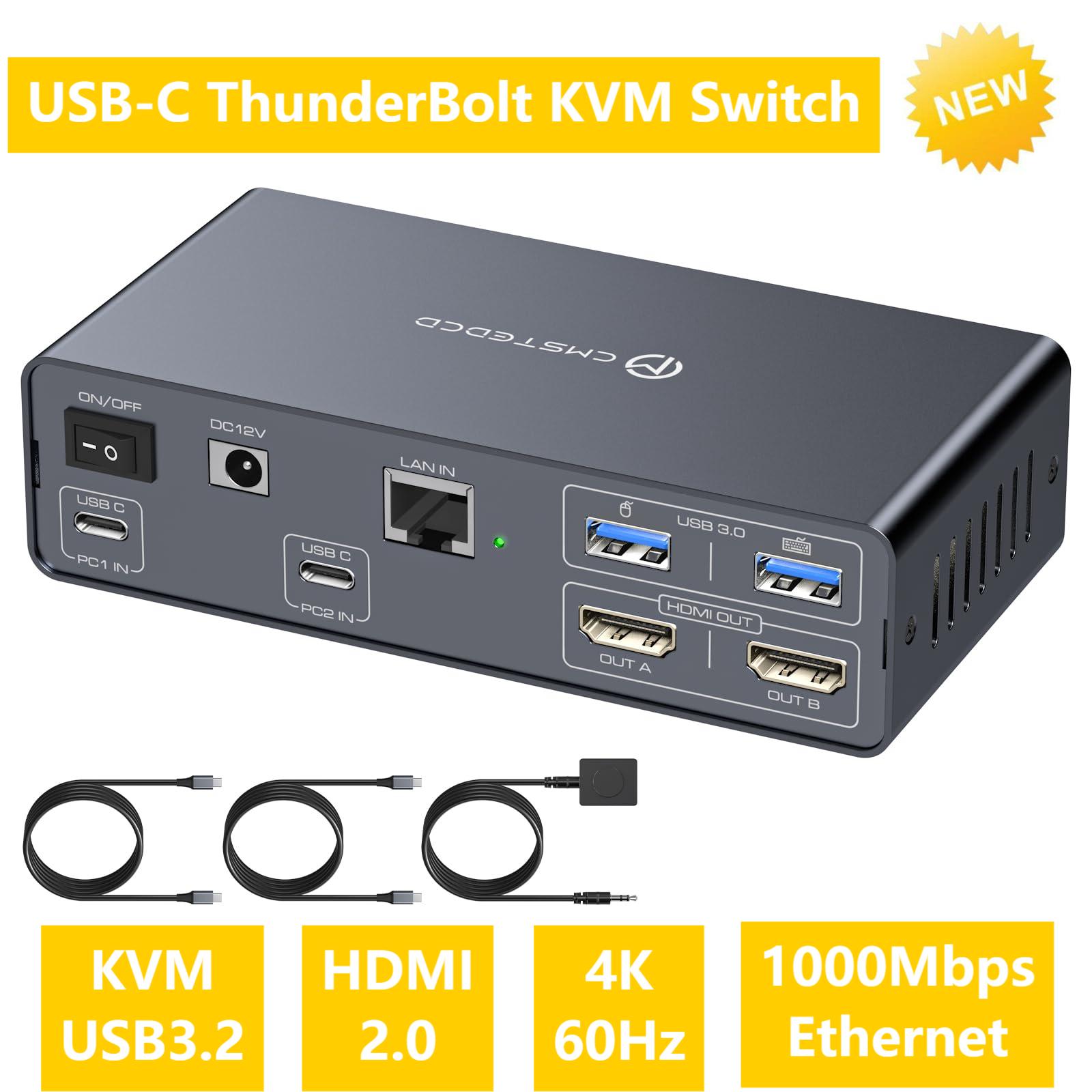 KVM USB C saklar KVM 2 Monitor - Kvm Switch Dual Monitor ulasan dan harga