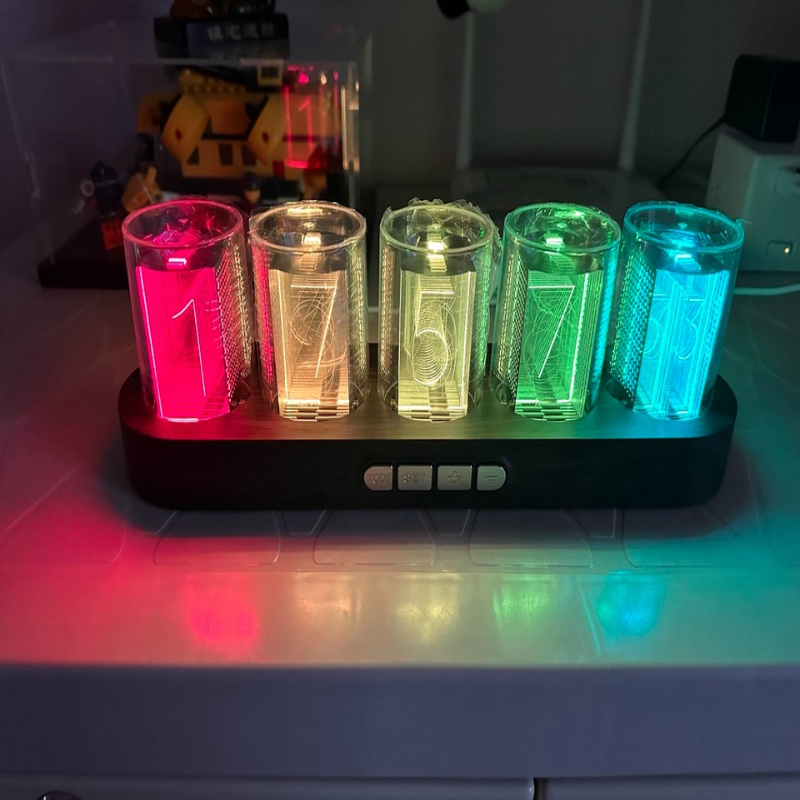 Jam LED Nixie Tube RGB untuk D - Office Tech Setup ulasan dan harga