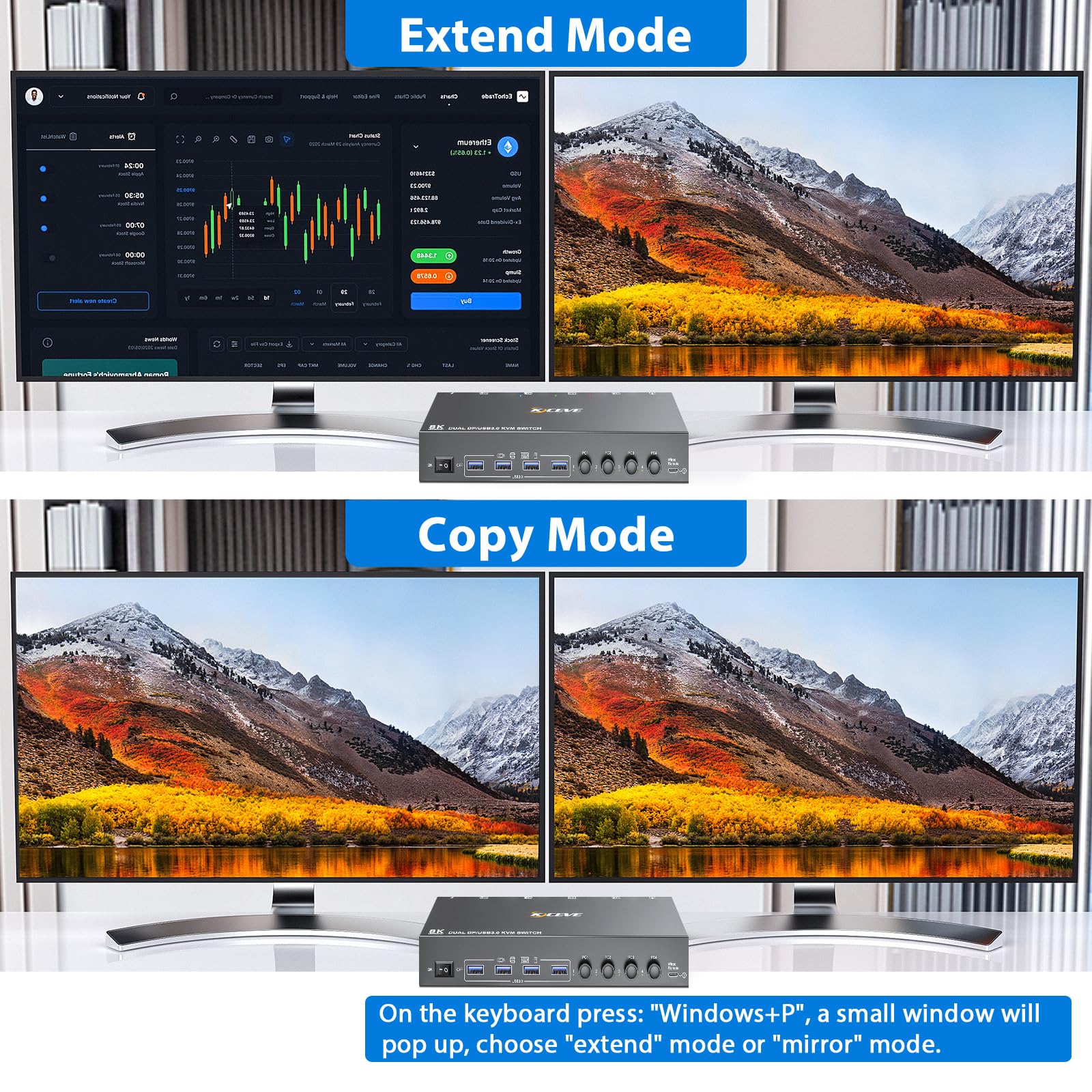 USB 3.0 KVM Switch 2 Monitor 4 - Kvm Switch Dual Monitor ulasan dan harga